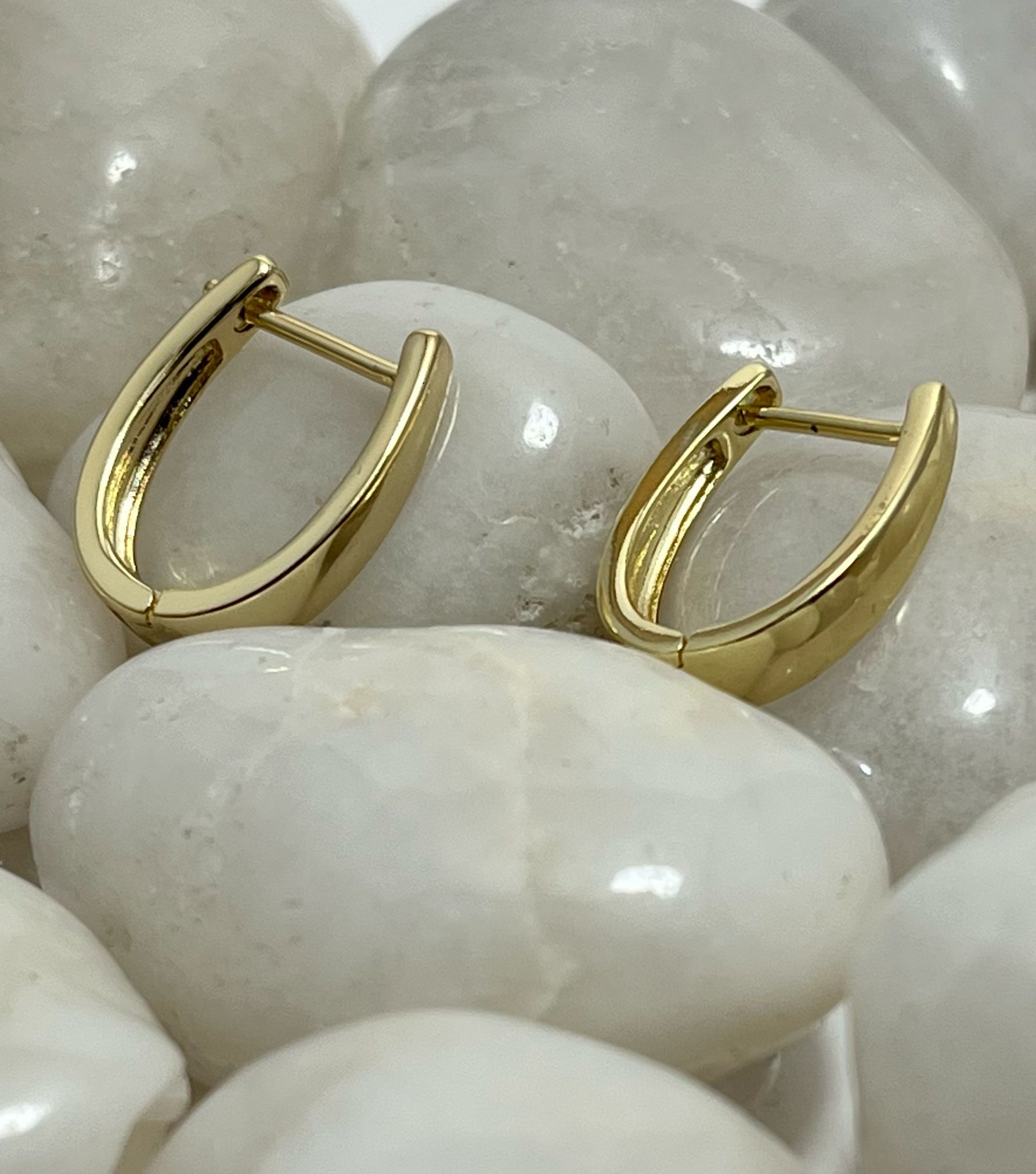 VIP 14K Klasik Oval Küpe