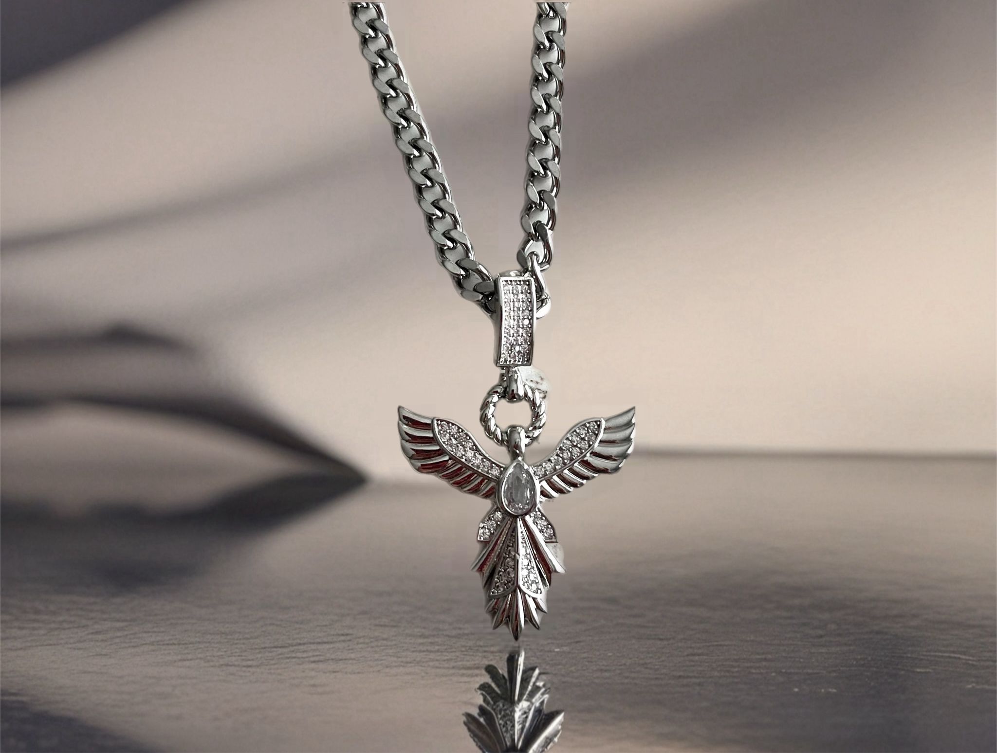 Zirkon Taşlı Anka Kuşu Model Kolye